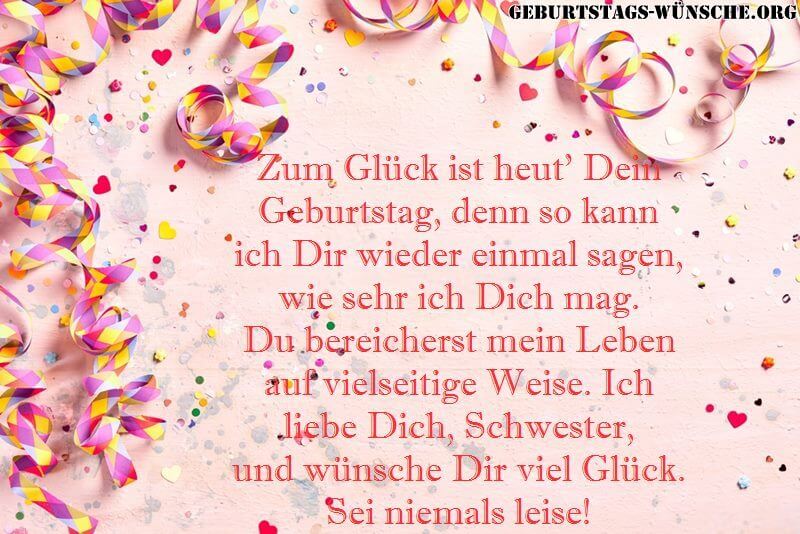 Grüße Zum Geburtstag Für Schwester